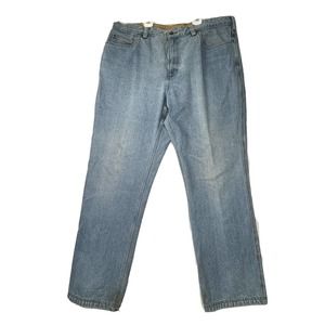 Duluth Trading Men’s Size 42 X 34” Straight Leg Light Wash Blue‎ Jeans